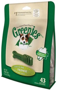 Greenies Dental Chews are available at www.carolesdoggieworld.com – they are perfect chews for stopping the build-up of both Plaque and Calculus (tartar) on dogs’ teeth.